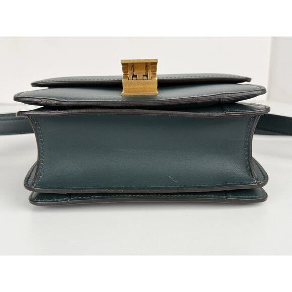 Celine Classic Box Medium Dark Green Leather Women's Shoulder Bag - Picture 6 of 16